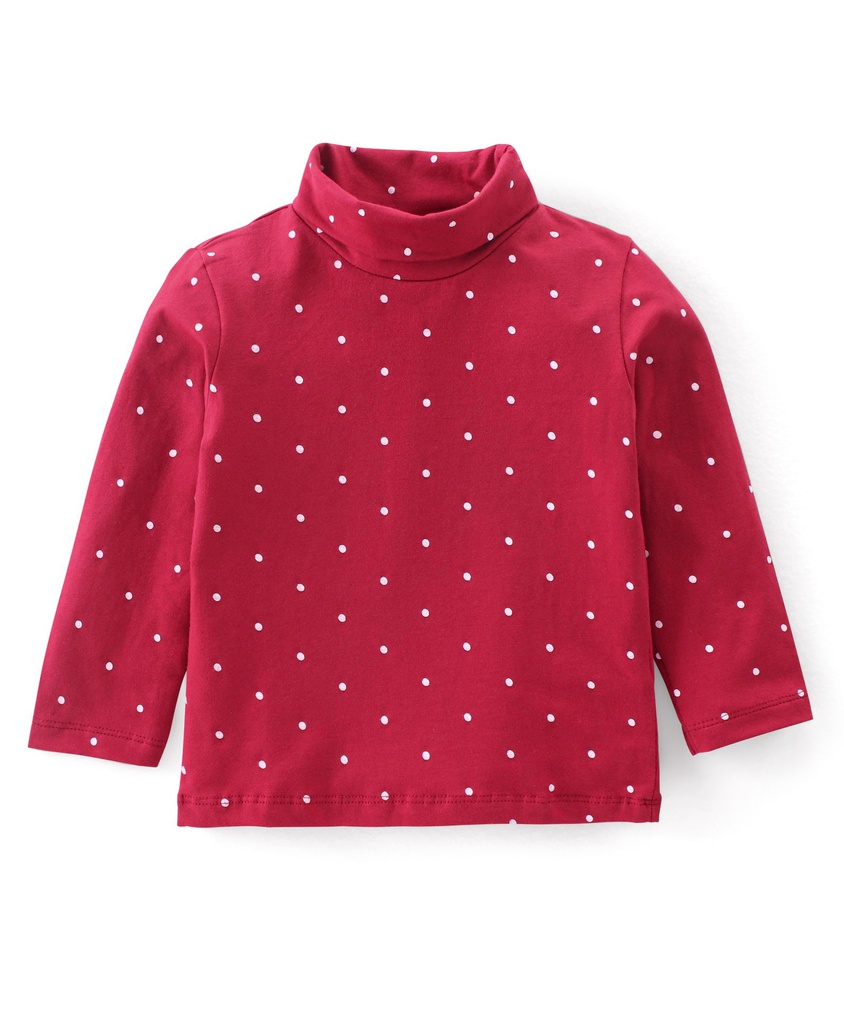 Babyhug Skivi Tee With Polka Dots Print - Maroon (4-5 Years) | Jeevee