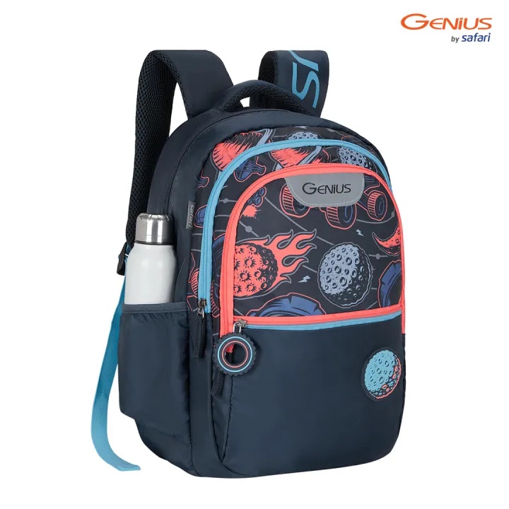 Genius By Safari Backpack Meteor 17 Inch / 3 Compartment (navy Blue ...