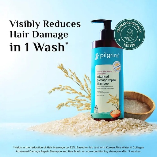 Pilgrim Korean Rice Water & Collagen Advanced Damage Repair Shampoo ...
