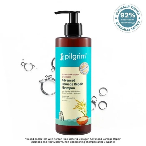 Pilgrim Korean Rice Water & Collagen Advanced Damage Repair Shampoo ...