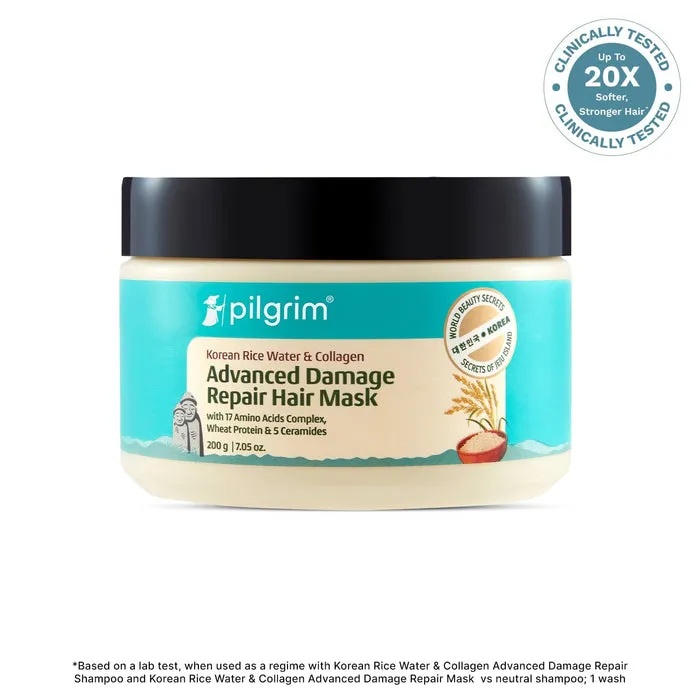 Pilgrim Korean Rice Water & Collagen Advanced Damage Repair Hair Mask ...