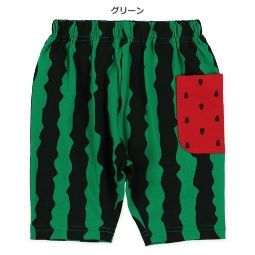 [ELFINDOLL] ELFINDOLL WATERMELON PRINT POCKET SHORTS / GREEN
